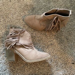 Booties with fringe
